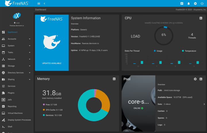 FreeNAS Screenshot