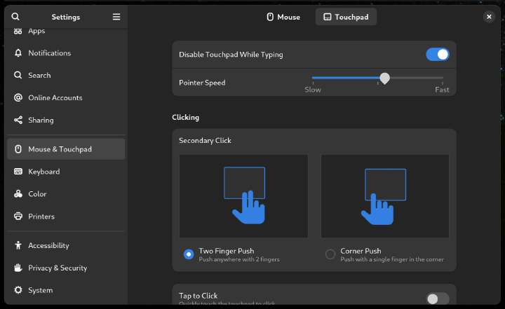 Disable trackpad while typing