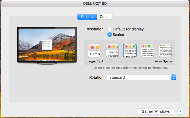 Apple Display Settings