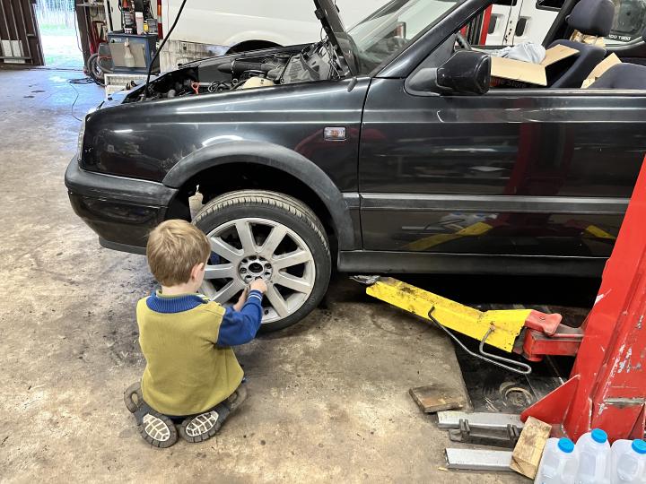 I had a little helper installing wheels :-)