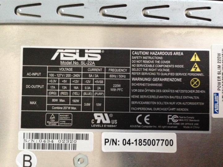 Asus Power Supply Ratings